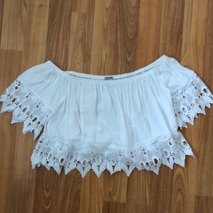 Charlotte Russe off shoulder white crop top